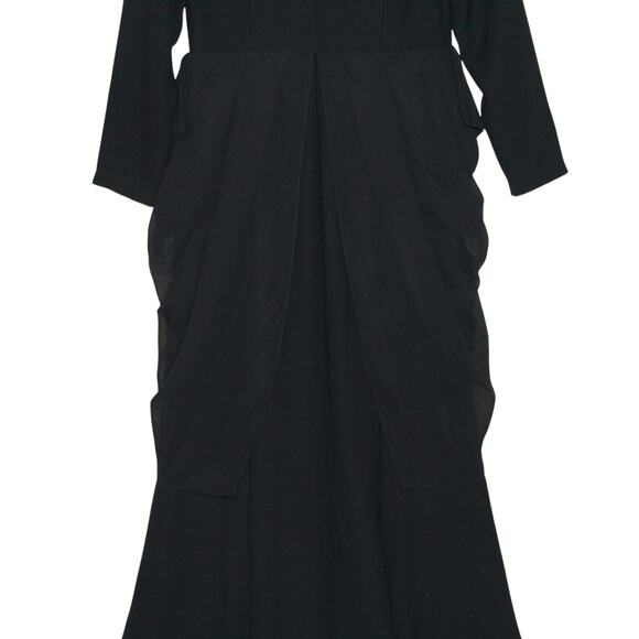 Modest Formal Black Dress with Pearl Details Size Large - Picture 9 of 14